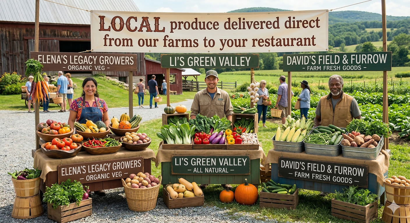 LiveStalks local farm delivery of fresh produce to a Seacoast NH restaurant — no middlemen, direct from field to kitchen